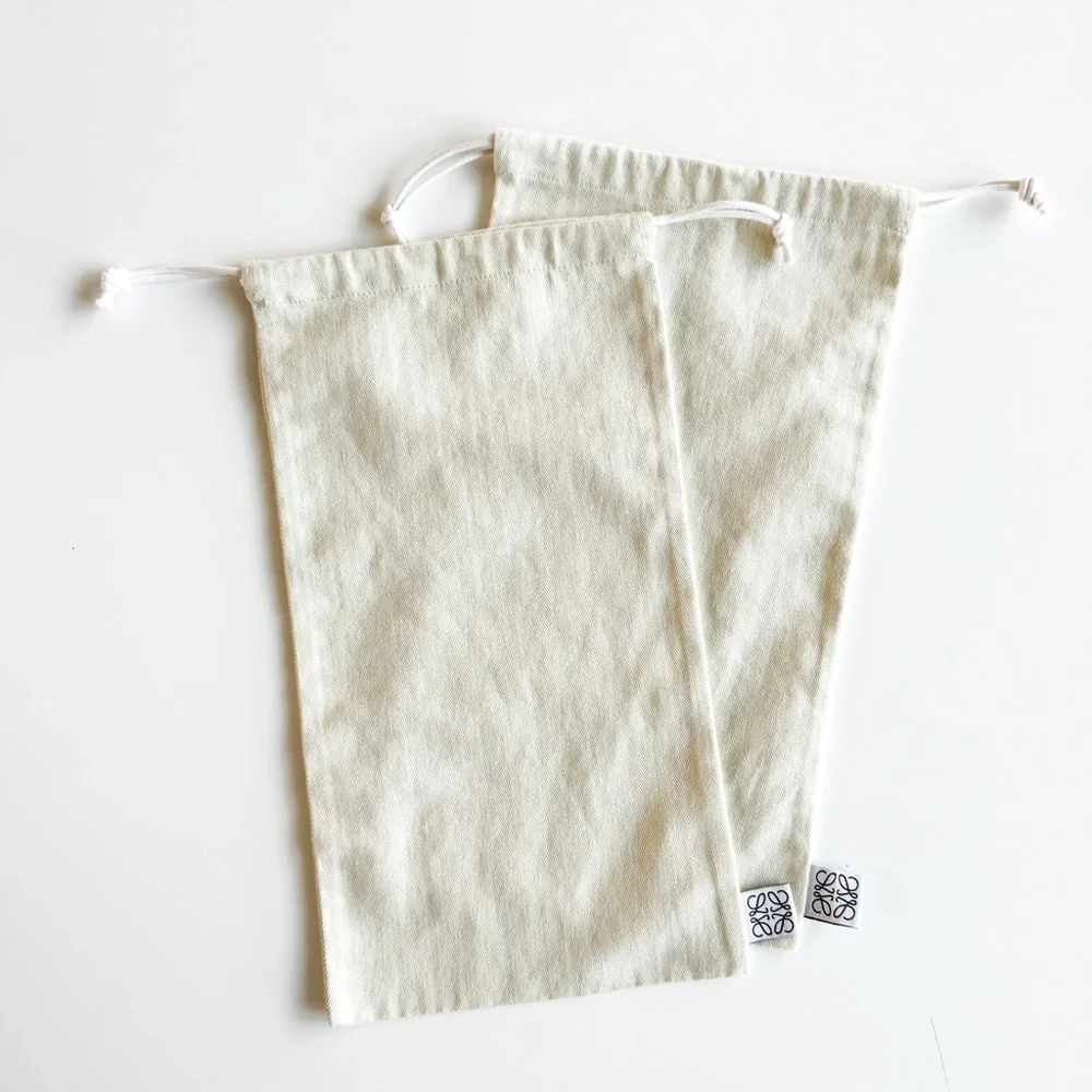 Loewe Cream Drawstring Bags